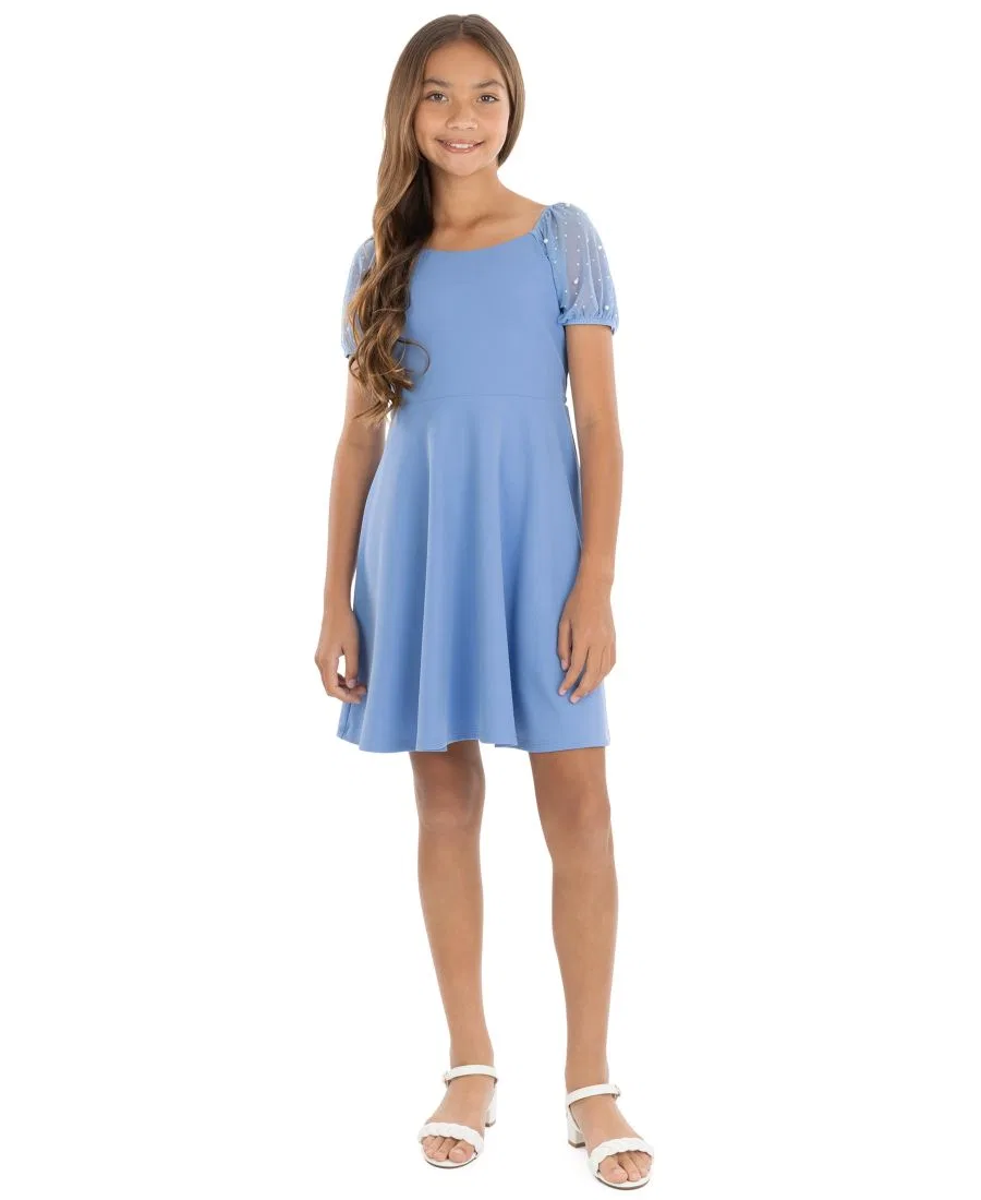 Платье с коротким рукавом, круглым вырезом Speechless, Soft Blue