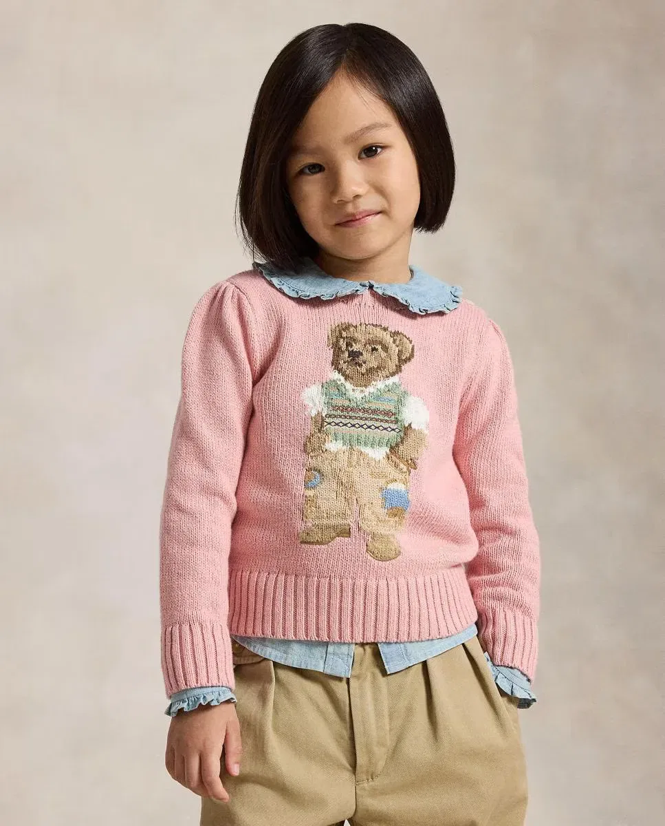 Детский джемпер для девочек хлопковый Polo Bear Polo Ralph Lauren, Rosa