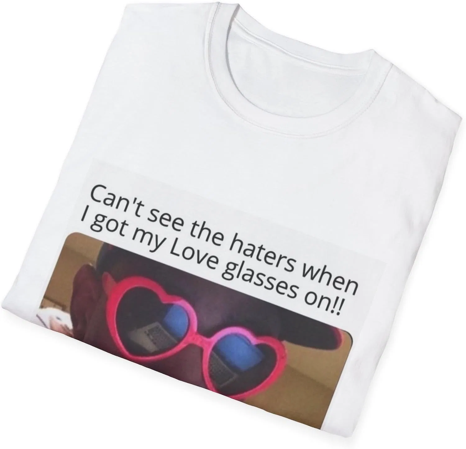 Женская футболка с принтом Love Glasses Gildan 64000, White — фото 4