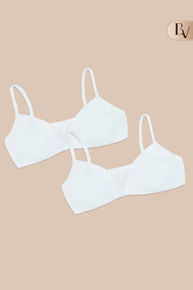 Детский бюстгальтер хлопковый комплект 2 шт Bella Veza, White