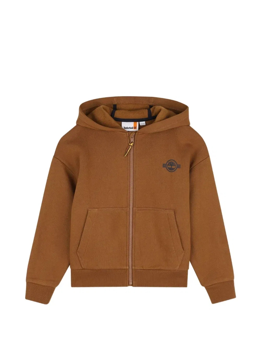 Худи на молнии с логотипом Timberland Kids, коричневый