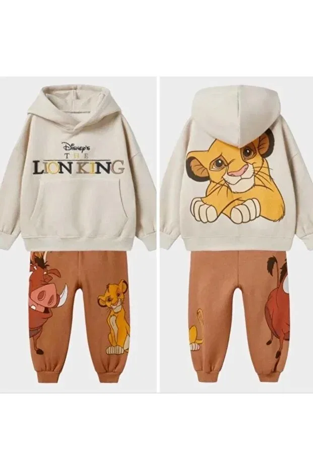 Детский спортивный костюм с принтом The Lion King Oversize Keywest, Beige Coffee