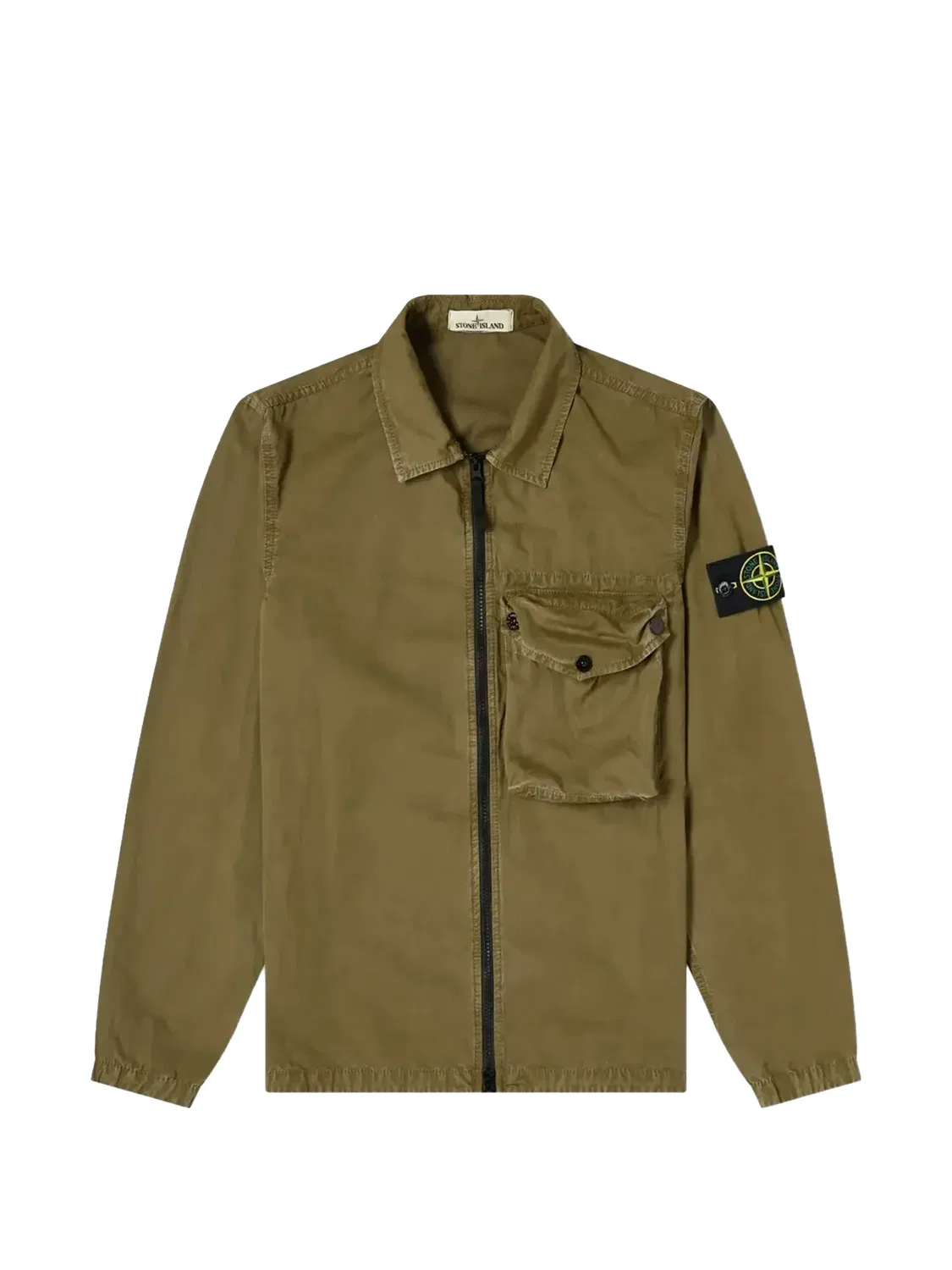 Рубашка-куртка зеленая Stone Island, зеленый