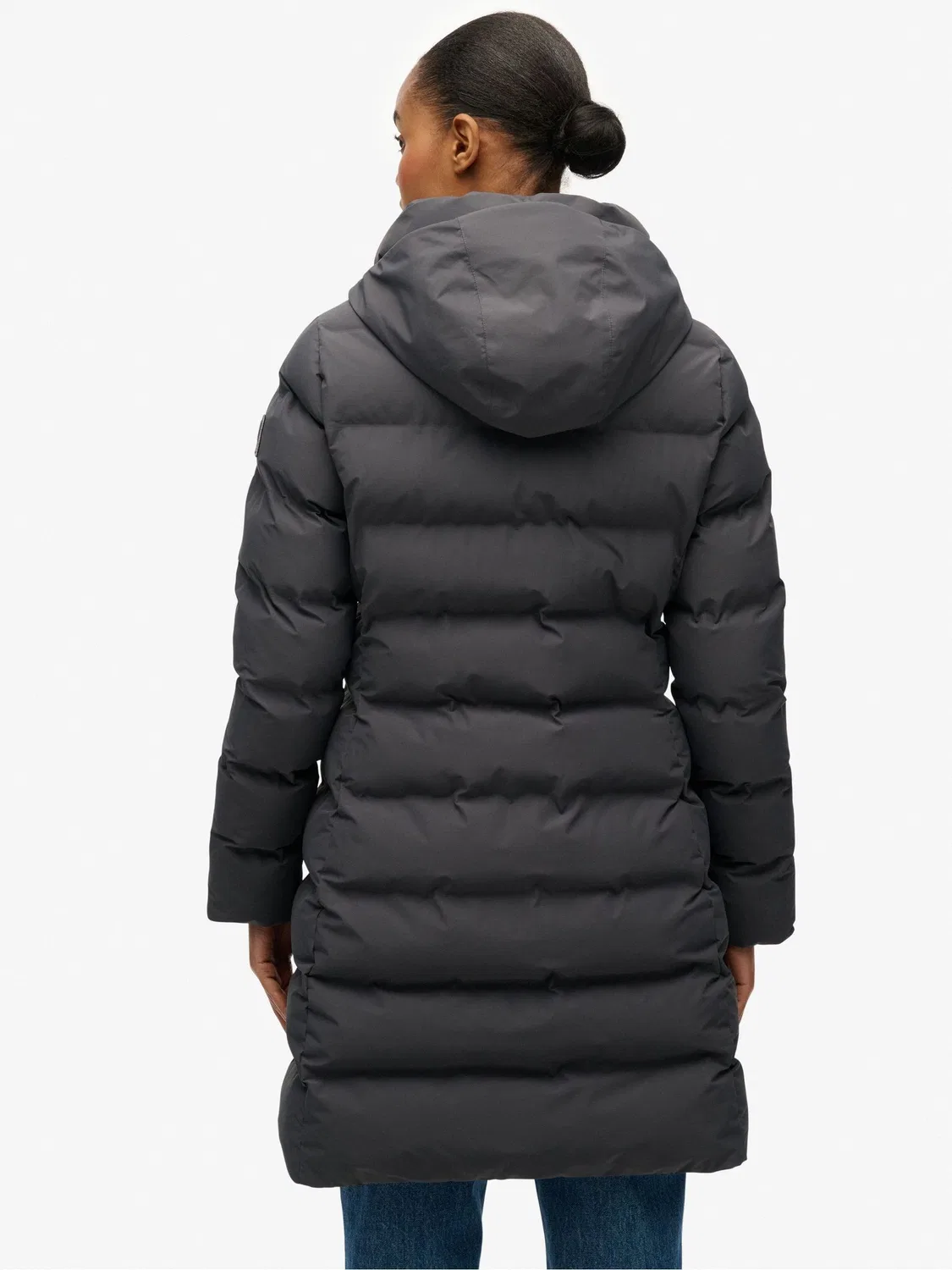 Пуховик мидл Superdry, серый — фото 2