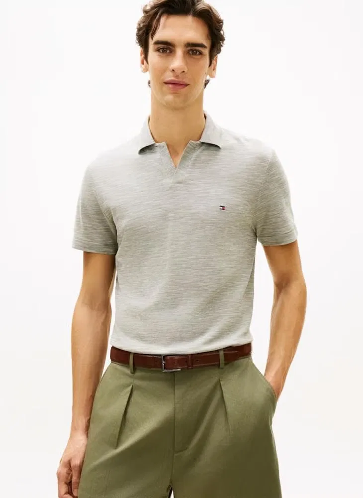 Поло с фактурным узором Regular fit Tommy Hilfiger, темно-артишоковый