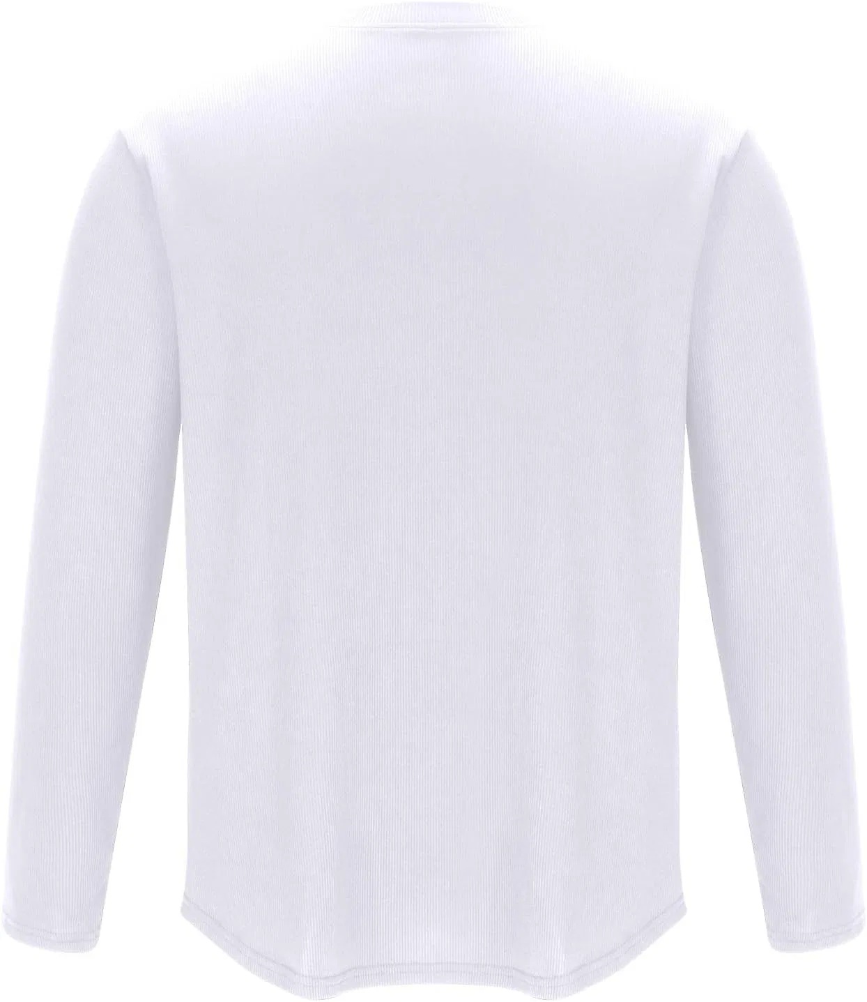 Мужская облегающая футболка с длинным рукавом Henley, White — фото 4