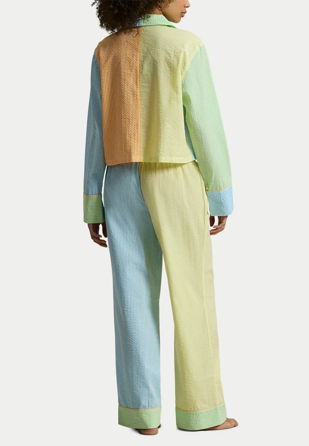 Пижамный комплект из ткани с фестончатым краем и жатой текстурой Polo Ralph Lauren, Multicolour — фото 3