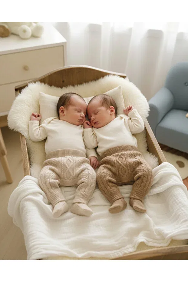 Детские леггинсы для девочек вязаные Nimini Kids, Brown-Beige