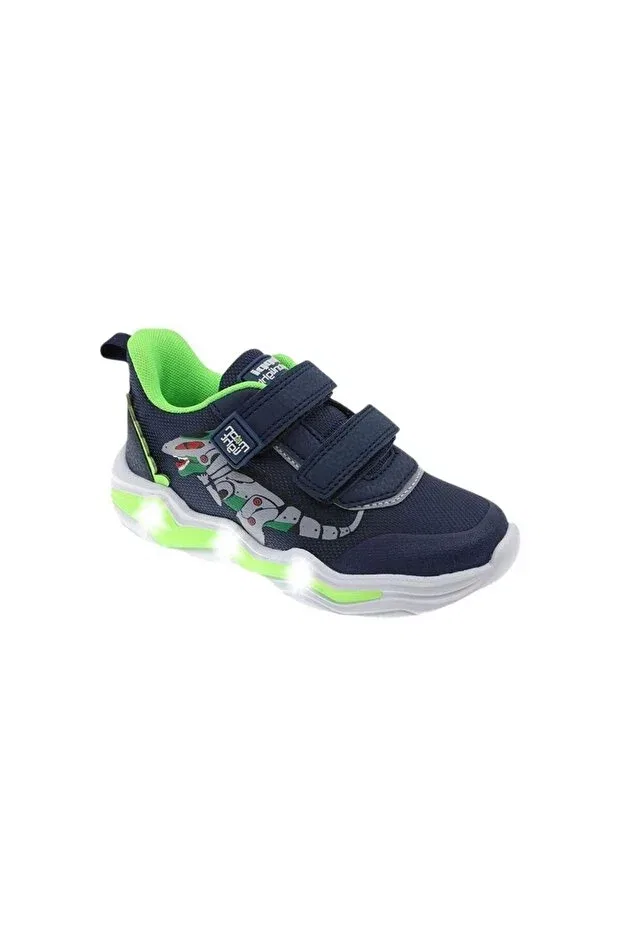 Детские спортивные кроссовки для мальчиков со светодиодной подсветкой Beppi, Navy Blue Green