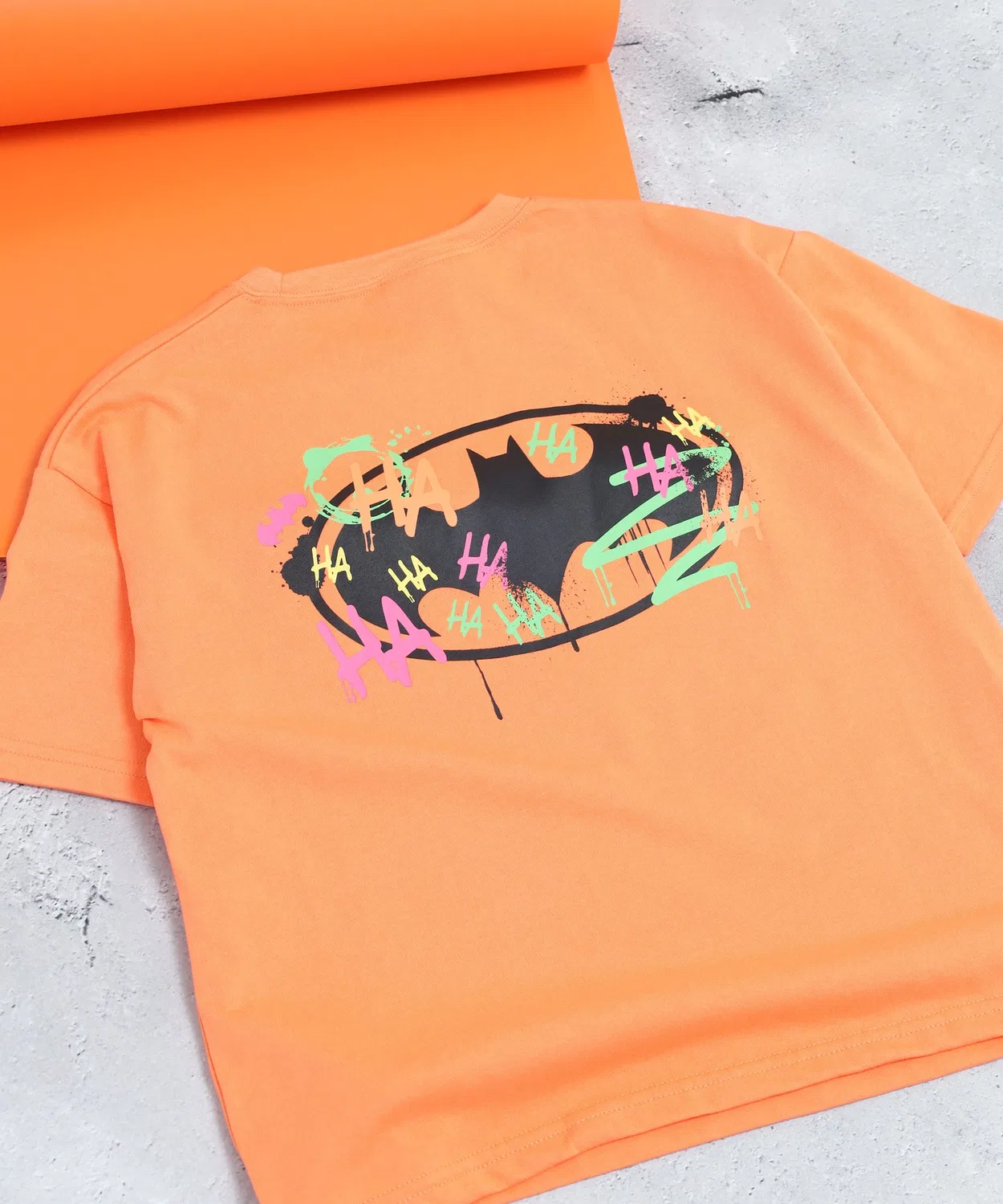 Детская футболка с принтом Batman Over Bat Oversized T-Shirt FUNALIVE, Orange