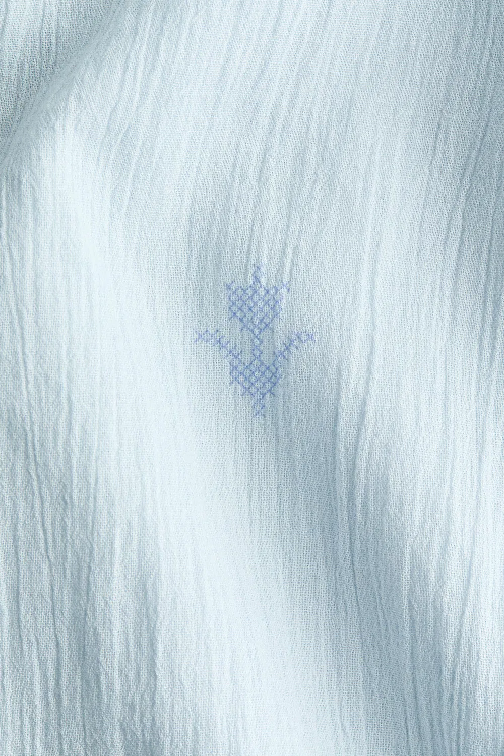 Мятые хлопковые брюки H&M, Hellblau/Geblümt — фото 2