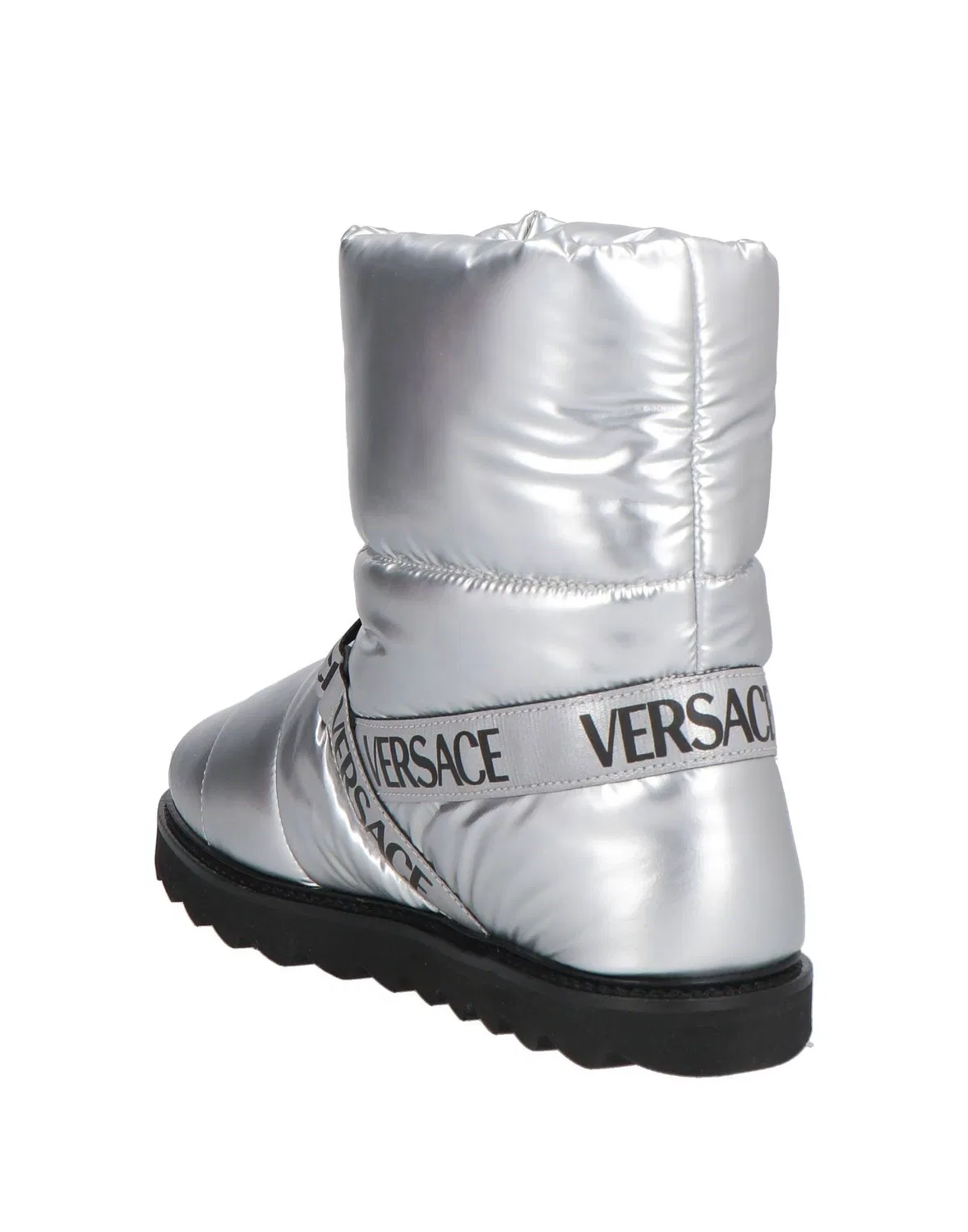 Детские ботильоны для девочек с пайетками Versace Young, серебряный — фото 3