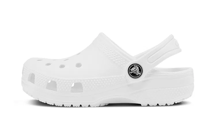 Детские сандалии-клоги с принтом Classic Clog Crocs, White — фото 3