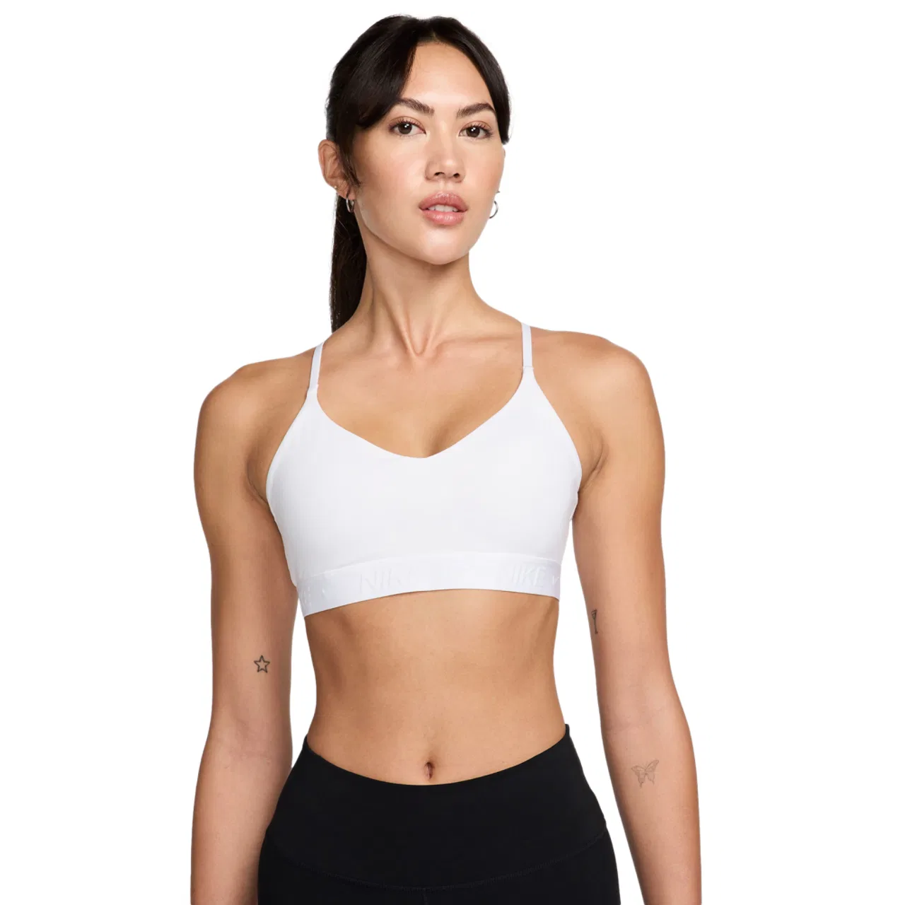 Женский спортивный бюстгальтер Dri-FIT Indy Nike, цвет White/Stone Mauve