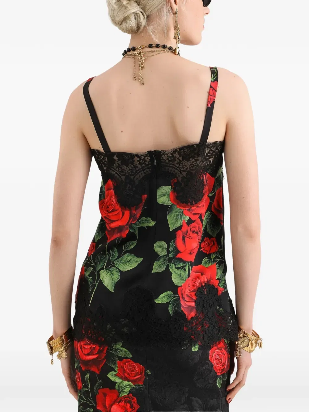 Майка атласная Dolce & Gabbana, черный — фото 3