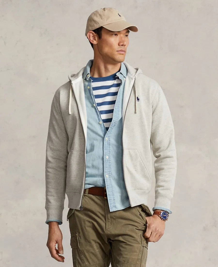 Худи из хлопкового флиса Polo Ralph Lauren, Light Spring Heather