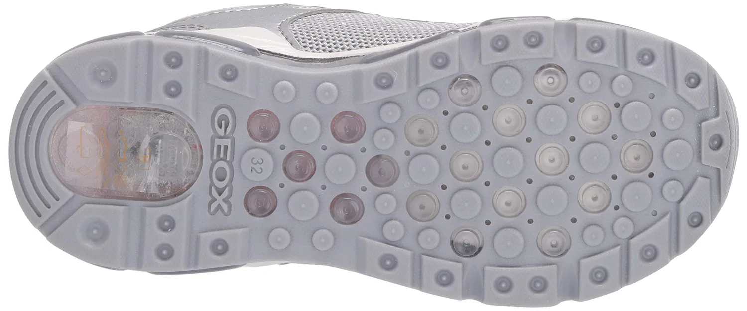 Детские кроссовки для девочек со светодиодами Geox, Silver Silver — фото 4