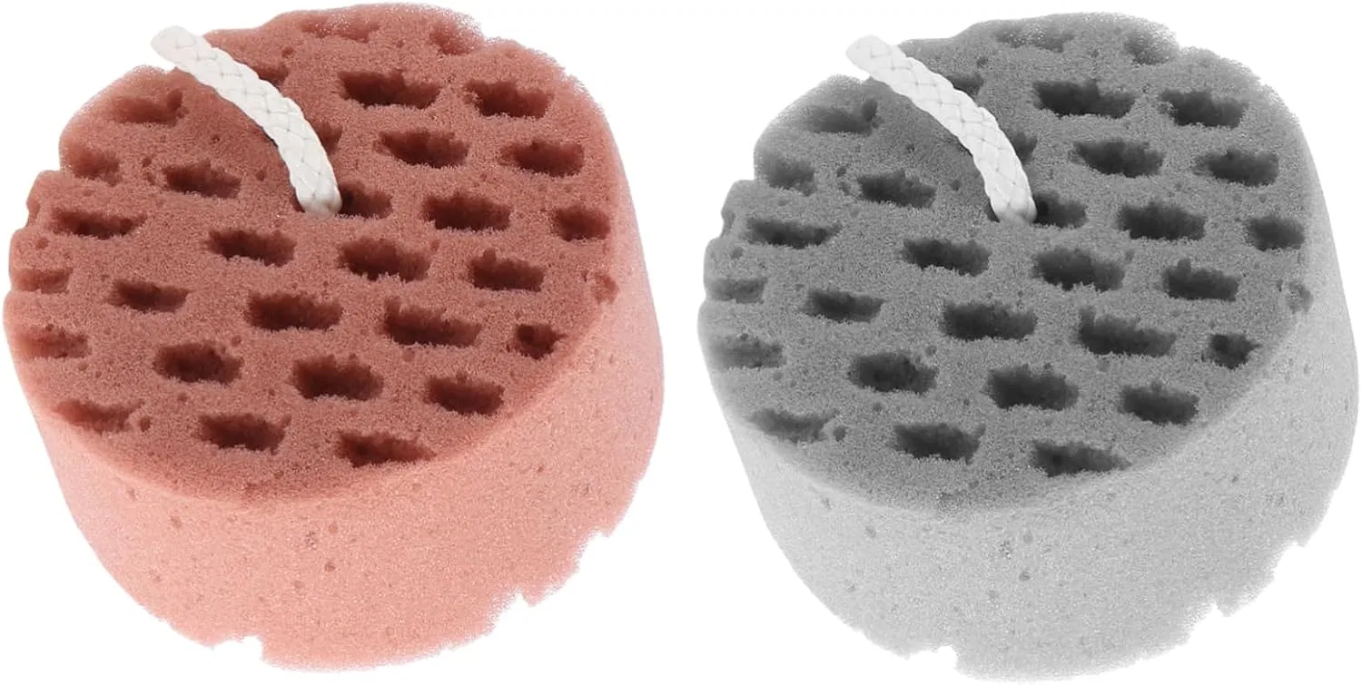 Мочалка для тела из полиуретана и губки с шнурком, PACKOVE, 2 шт, 10,5x10,5x5 см
