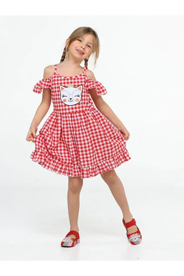 Детское платье для девочек с принтом Plaid patterned Girl's Dress Generic Brands, Patterned
