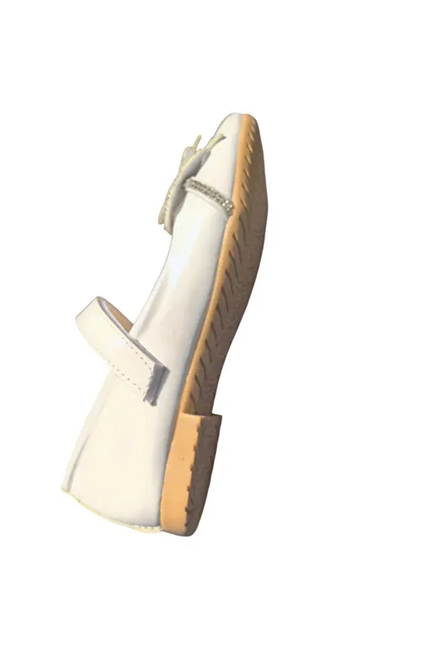 Детские балетки для девочек с принтом Konay k51 girls' ballet shoes Karaca, White — фото 3
