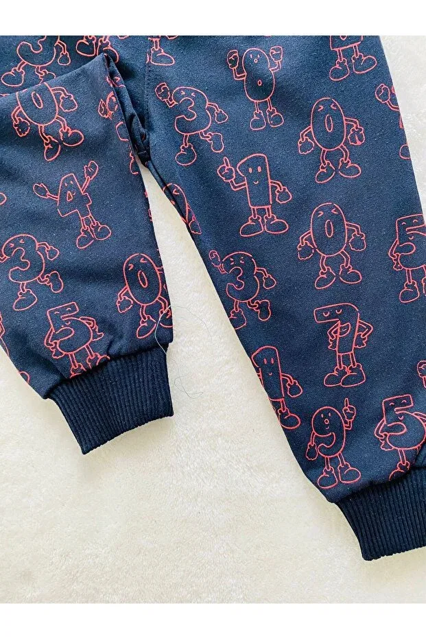 Детские спортивные штаны для девочек с принтом Figure printed Bediş Baby Clothes, Black — фото 4