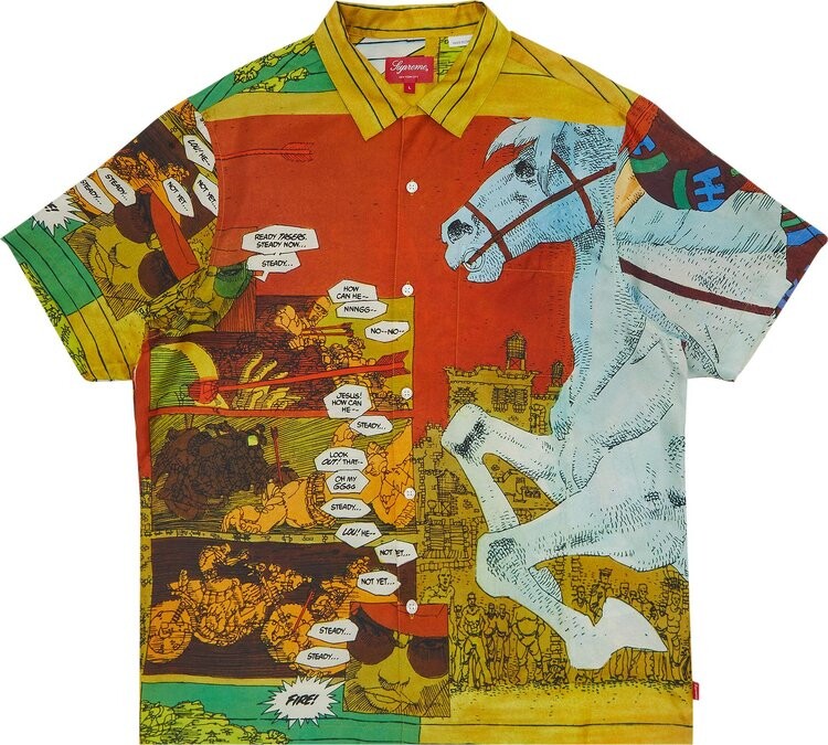 Рубашка Supreme Ronin Silk Short-Sleeve Shirt 'Gold', золотой — фото 2