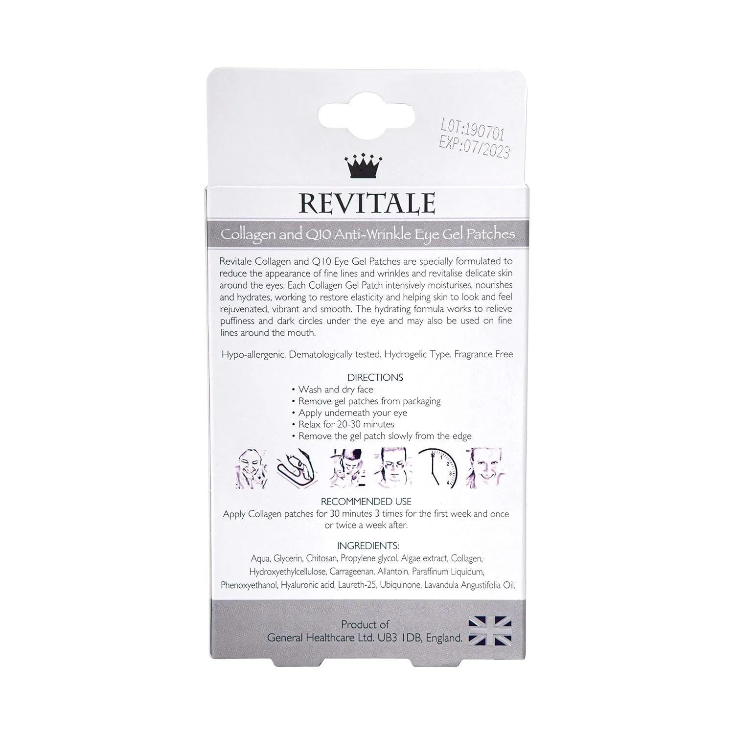 Гелевые патчи для глаз Revitale Collagen & Q10 Anti-Wrinkle, 30 пар, Лаванда — фото 4