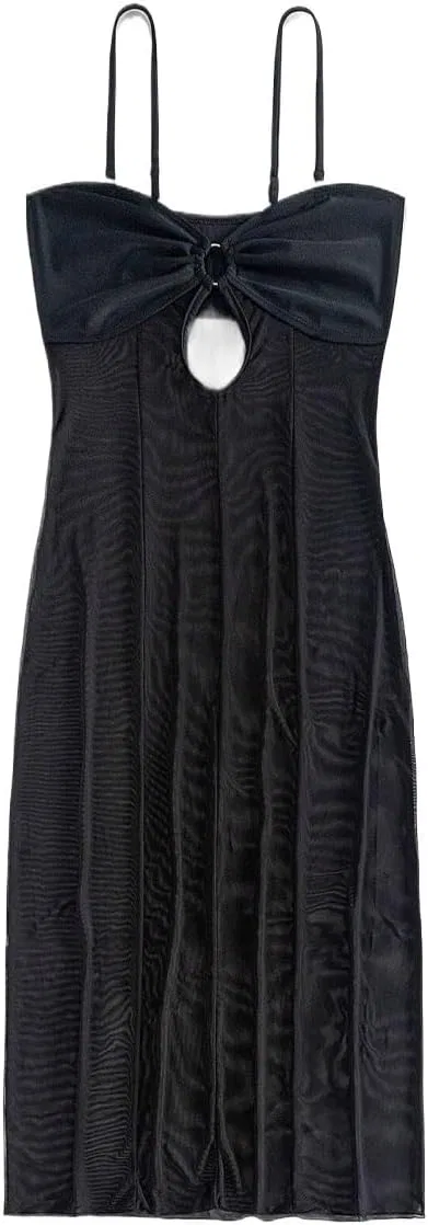 Женская пляжная накидка с вырезами Knot Front, Black