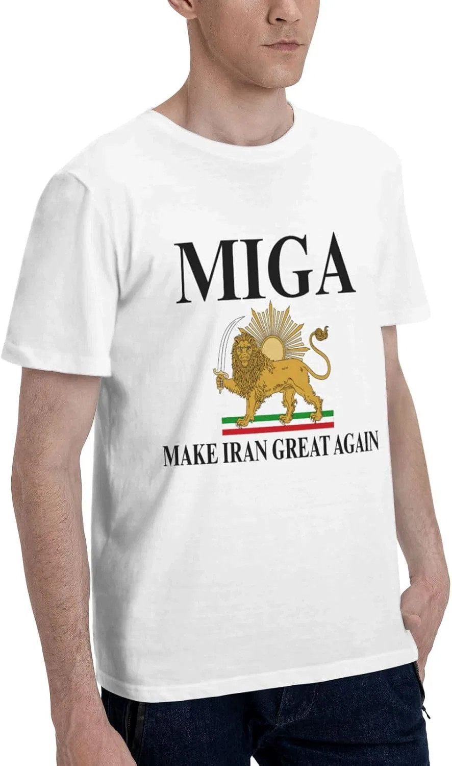 Мужская классическая футболка Make Iran Great Again, White — фото 3
