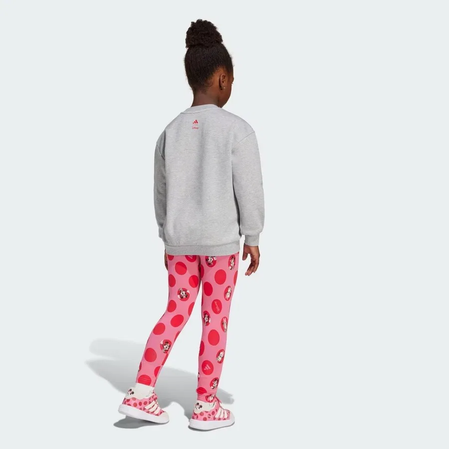 Детский спортивный комплект из свитшота и леггинсов Minnie Mouse adidas, Розовый — фото 2