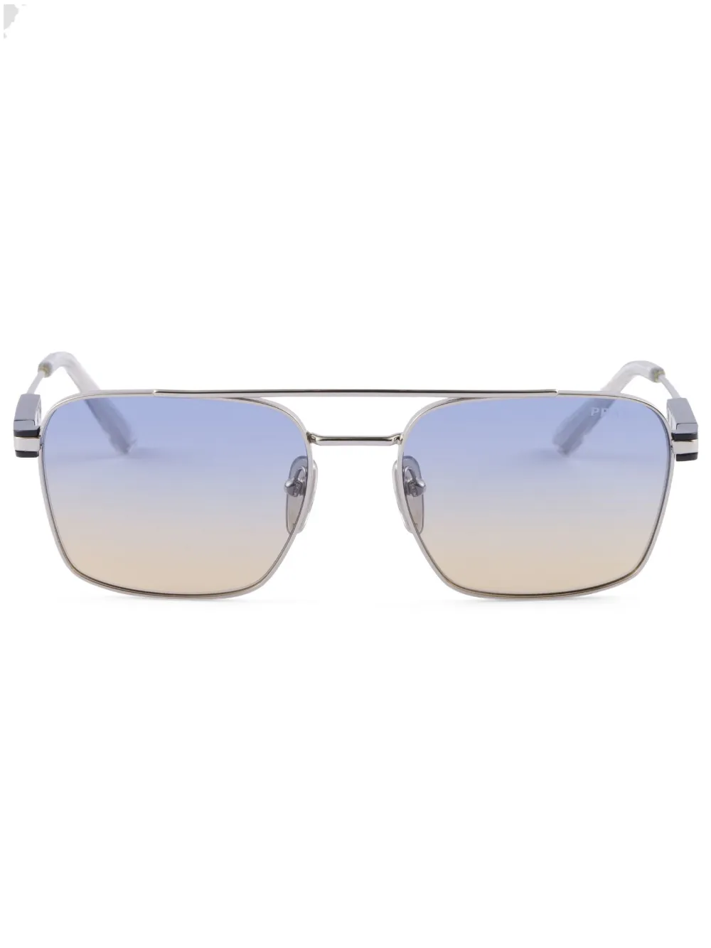 

Солнцезащитные очки в прямоугольной оправе Prada Eyewear, серебяный
