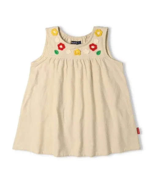Детский сарафан с цветочным мотивом, с длинным рукавом moujonjon, Beige