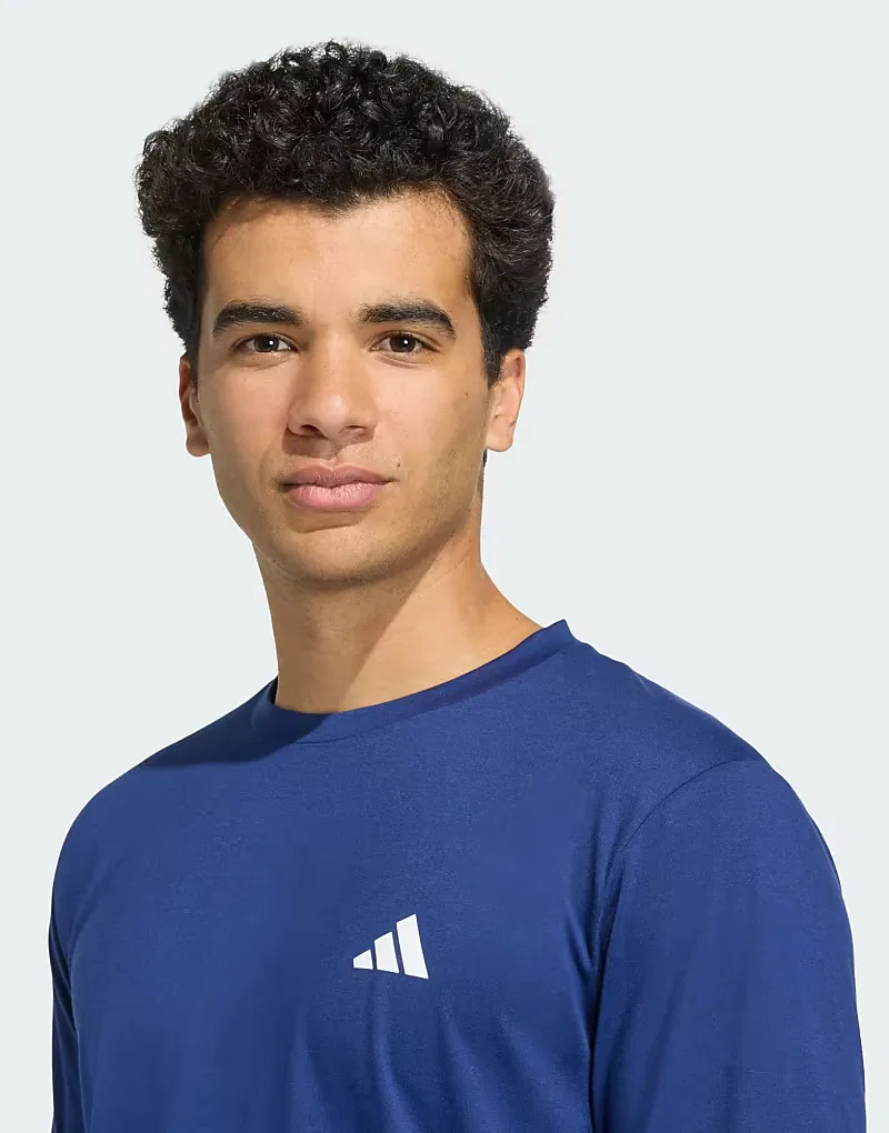 Футболка Adidas performance Workout essentials feelready, темно-синий — фото 4