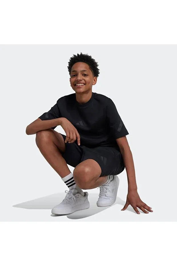 Детская футболка для девочек хлопковая Z.N.E. children's black t-shirt Adidas, Black Black — фото 3