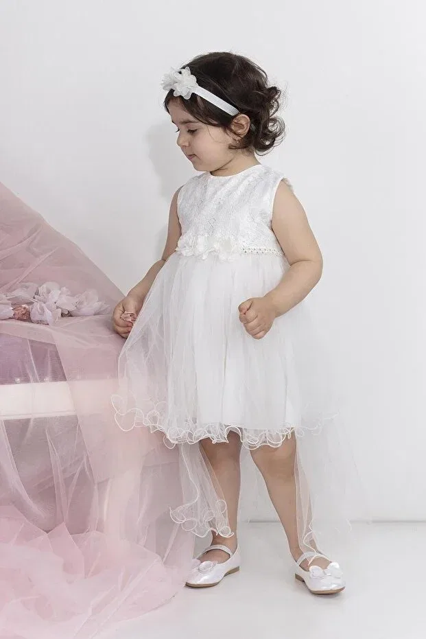 Детское платье для девочек без рукавов Minimony, White