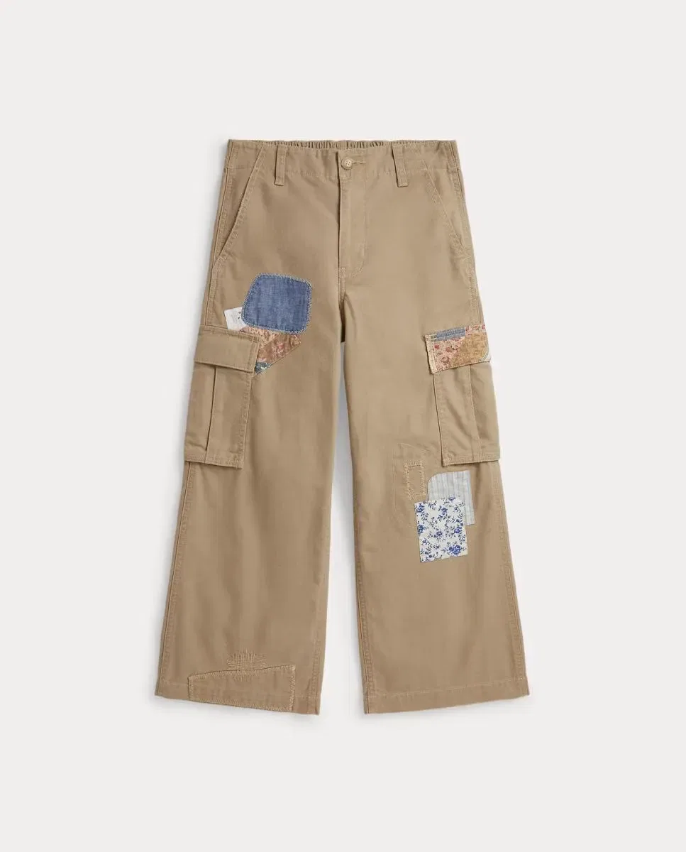 Детские брюки-карго для девочек с принтом Patchwork Polo Ralph Lauren, Beige — фото 4