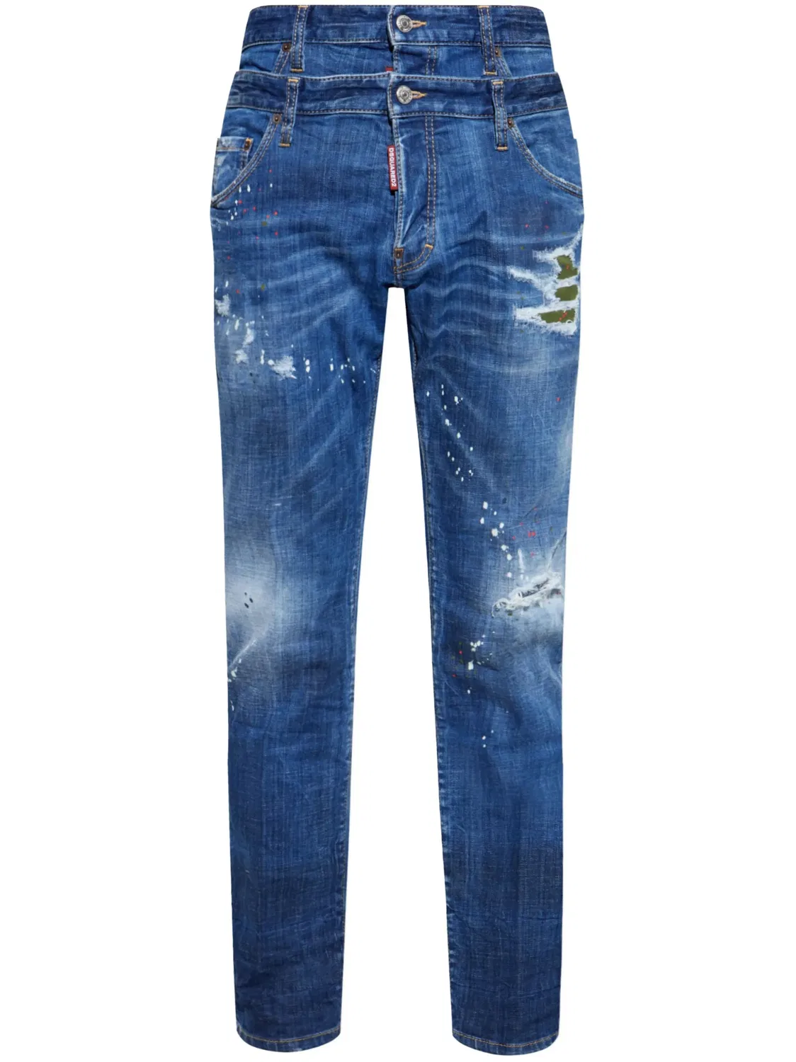 Узкие джинсы из денима DSQUARED2, синий
