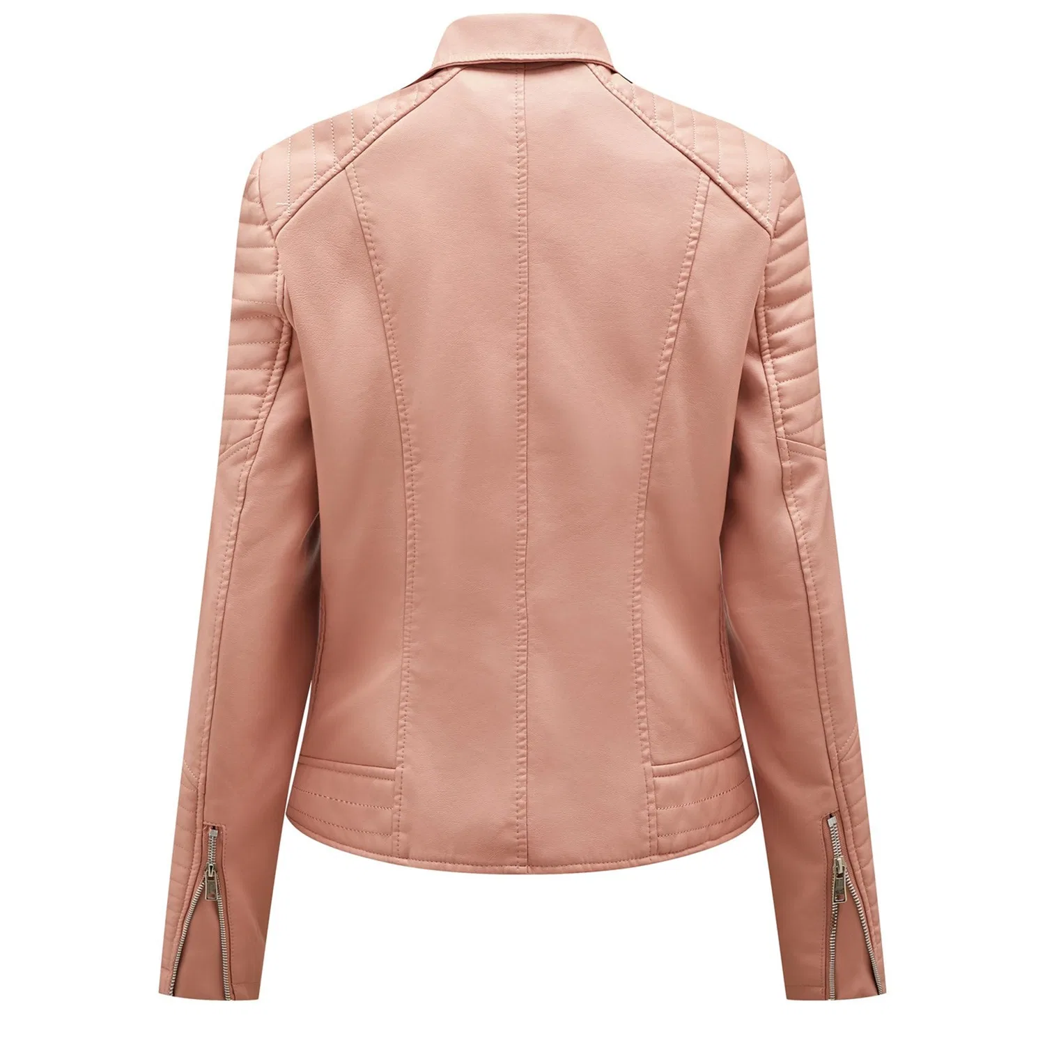 Женская куртка из экокожи с принтом, slim fit, бренд, Rosa — фото 4