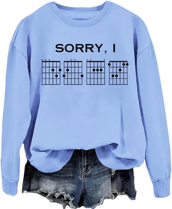 Мужской свитшот с принтом Sorry I DGAF, светло-голубой