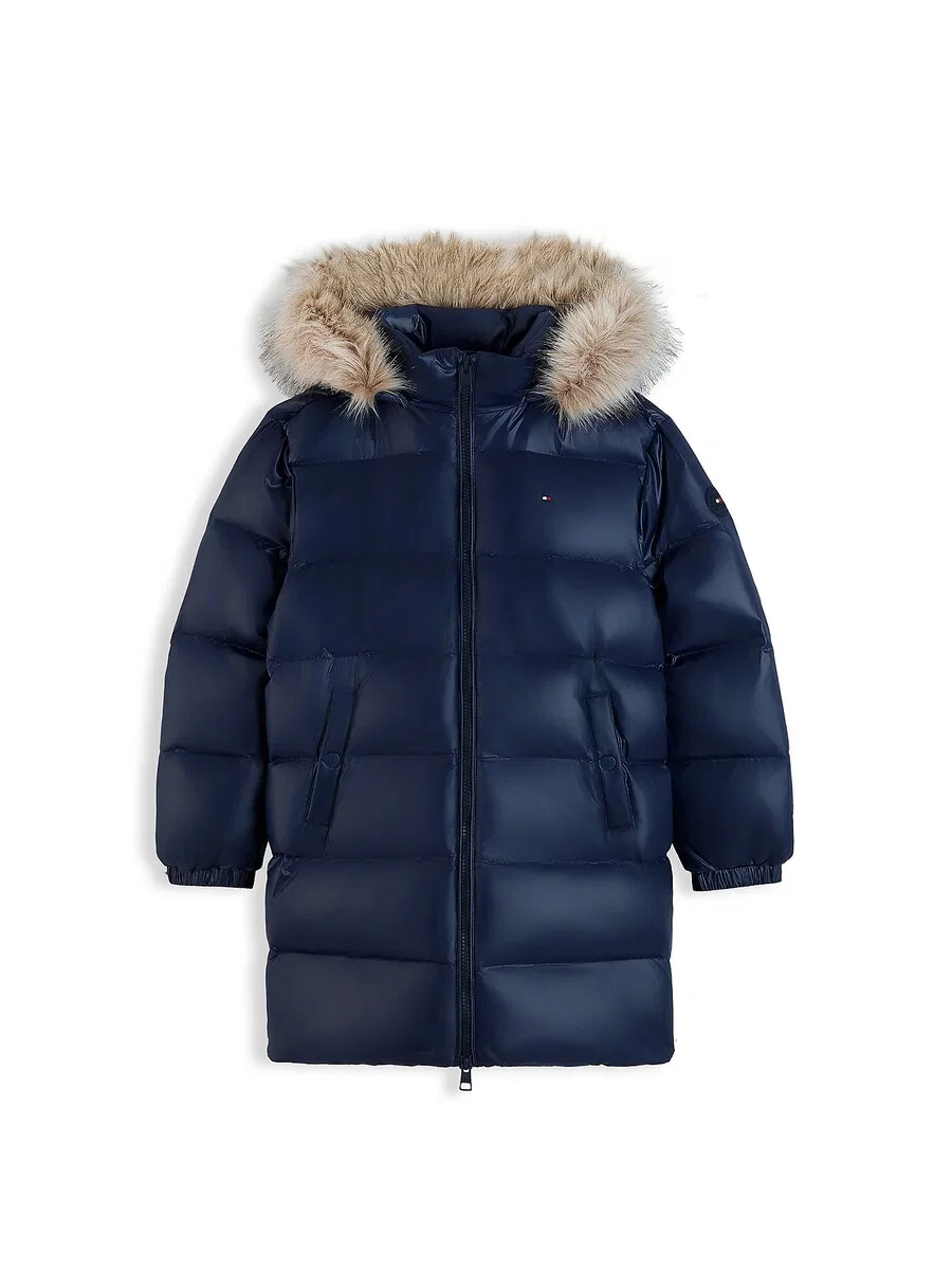 Пальто TOMMY HILFIGER 'Essential' темно-синего цвета