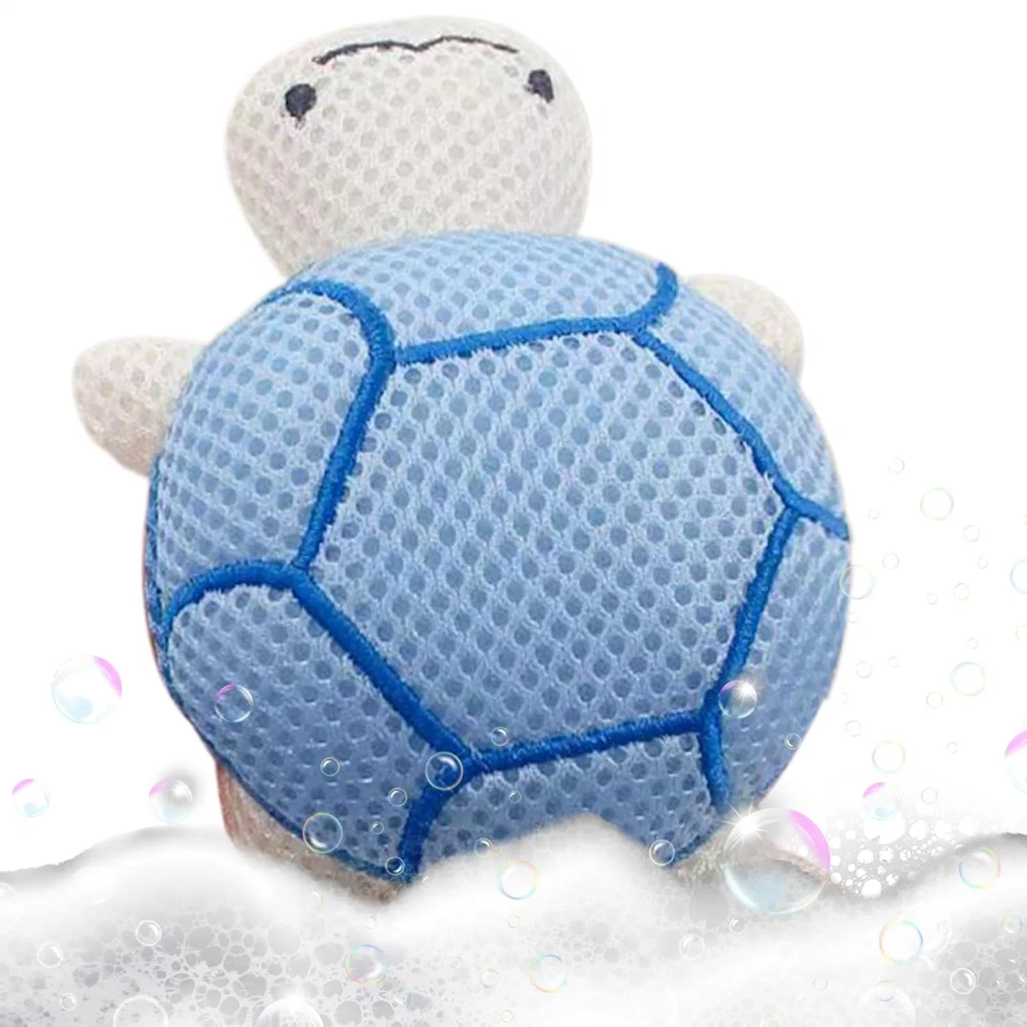 Мочалка для душа Mesh Turtle Bath, Vitsrisea, 1 шт, 14x9x6 см, Blue