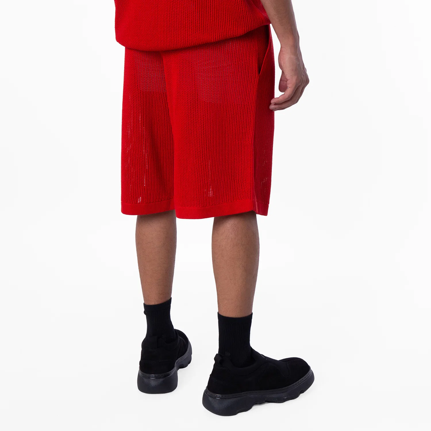 Шорты из шелка и хлопка с сеткой Silk Cotton Mesh Shorts Burberry, Pillar — фото 3