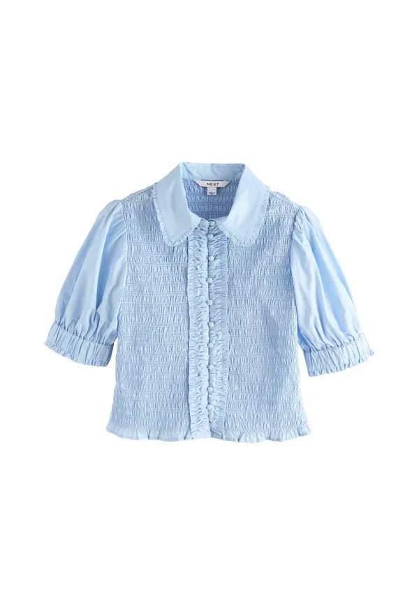 Блуза с коротким рукавом из хлопка Regular fit Next blue, синий