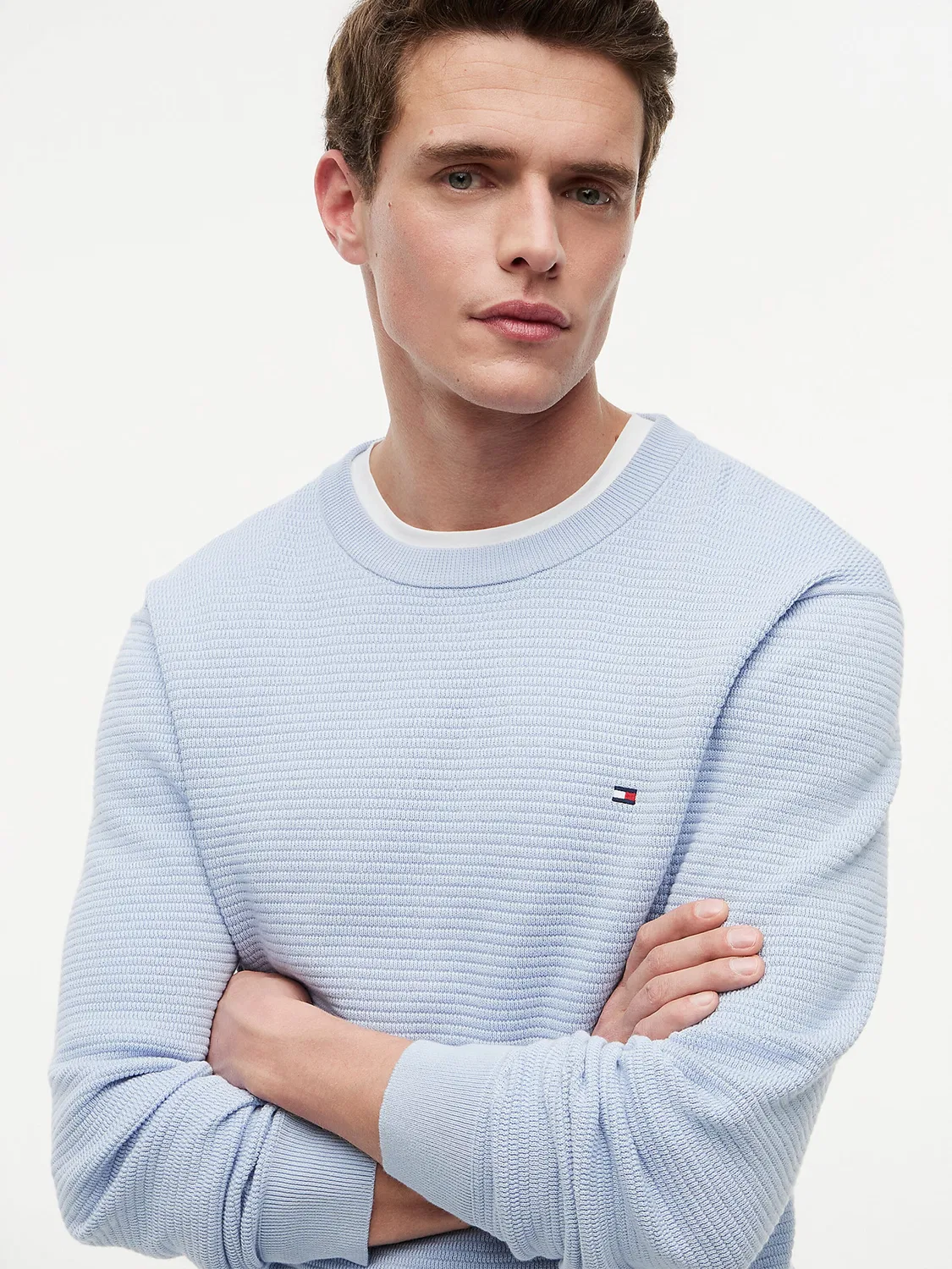 Свитер Tommy Hilfiger небесно-голубого цвета — фото 4