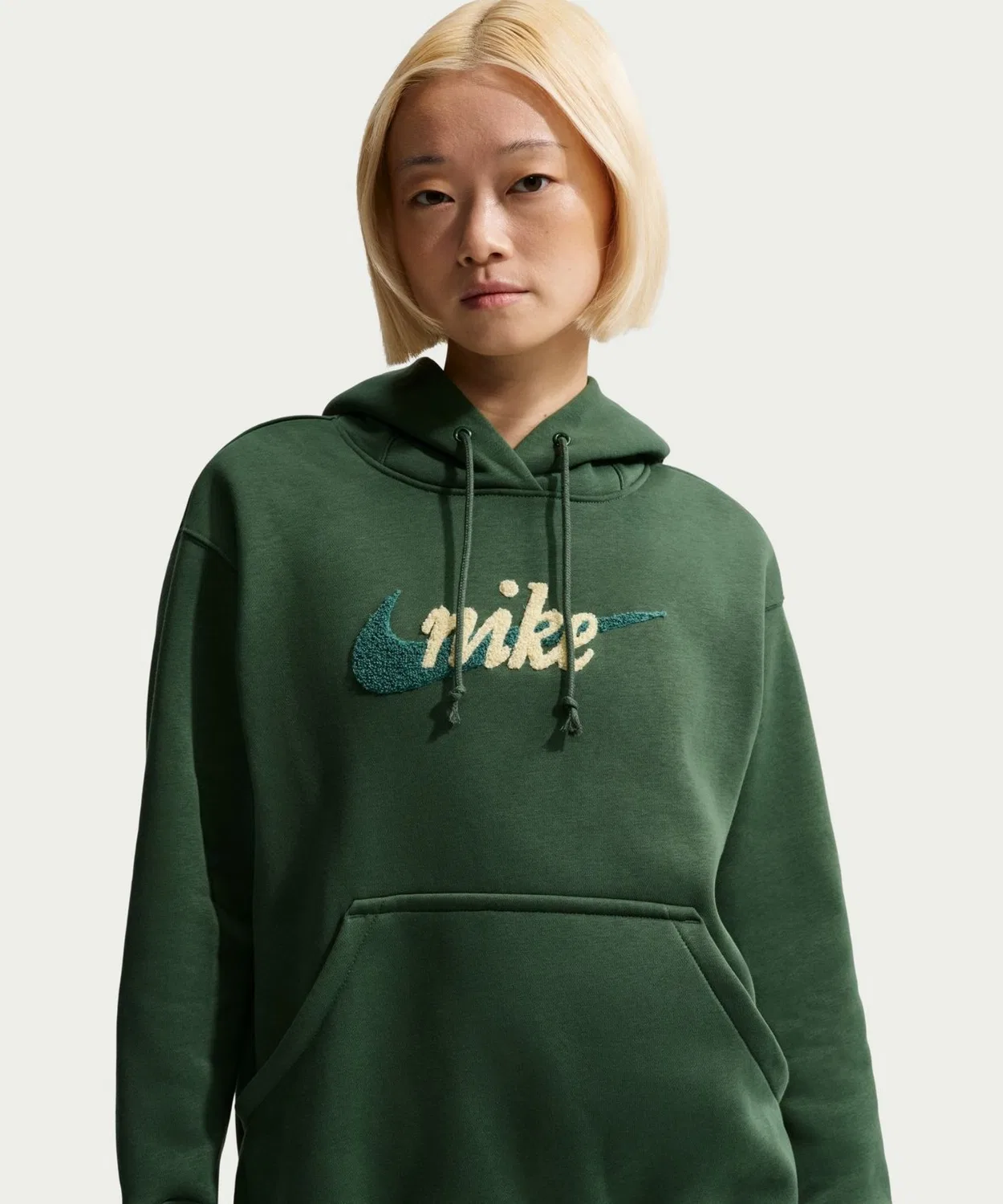Женский пуловер с длинным рукавомс логотипом NIKE, Dark Green