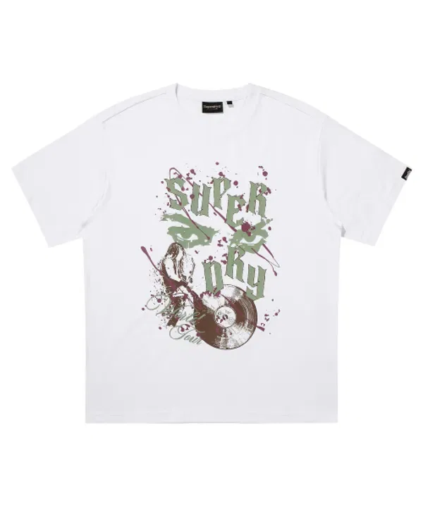 Футболка с принтом Vintage LP, Superdry, белый