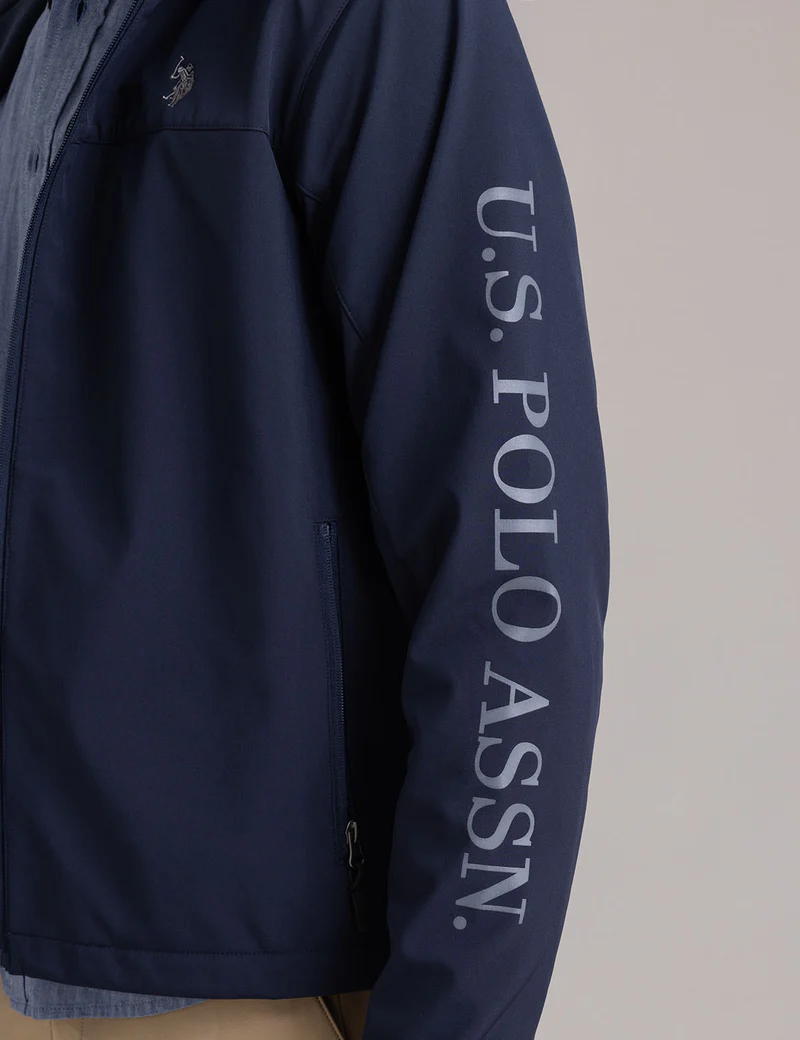 Куртка U.S. Polo Assn Polar Fleece Bonded Wordmark, темно-синий — фото 3