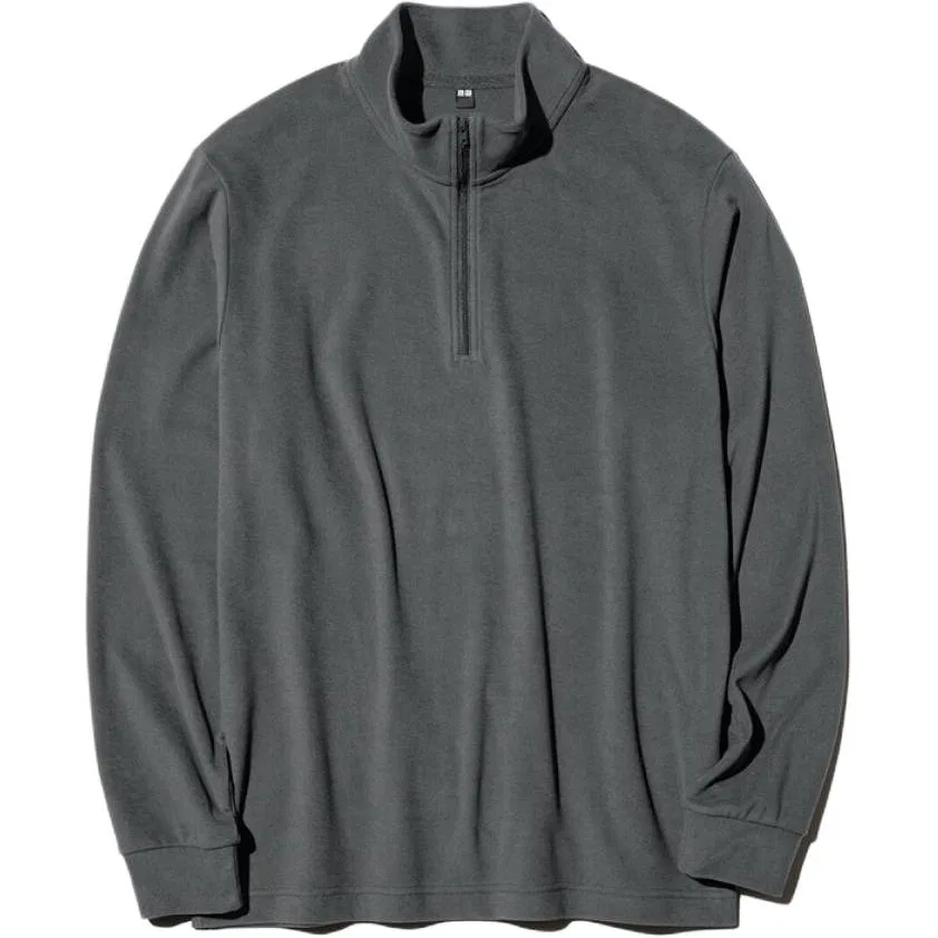 Мужская футболка с воротником-стойкой Dark Gray UNIQLO, 08 Dark Gray