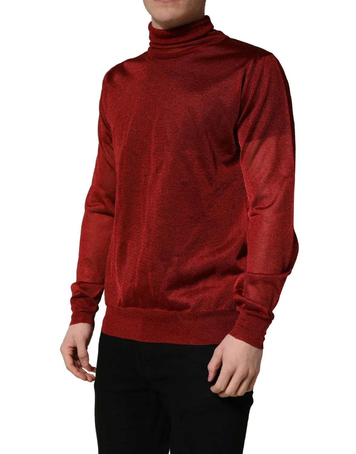 Мужской пуловер с высоким воротом Turtle Neck Pullover Dolce & Gabbana, Red — фото 4
