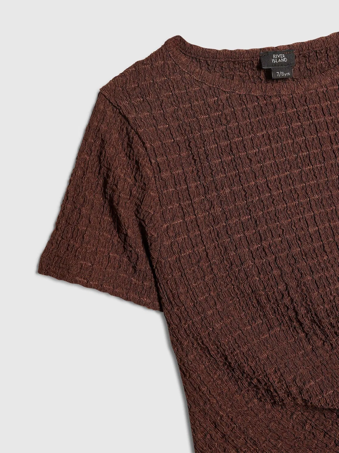 Комплект из топа и брюк, текстурированная ткань River Island, коричневый — фото 4